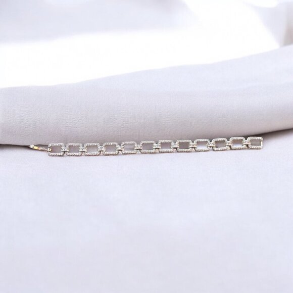 Luxury Rectangle Silver Bracelet - Picture 6 of 11